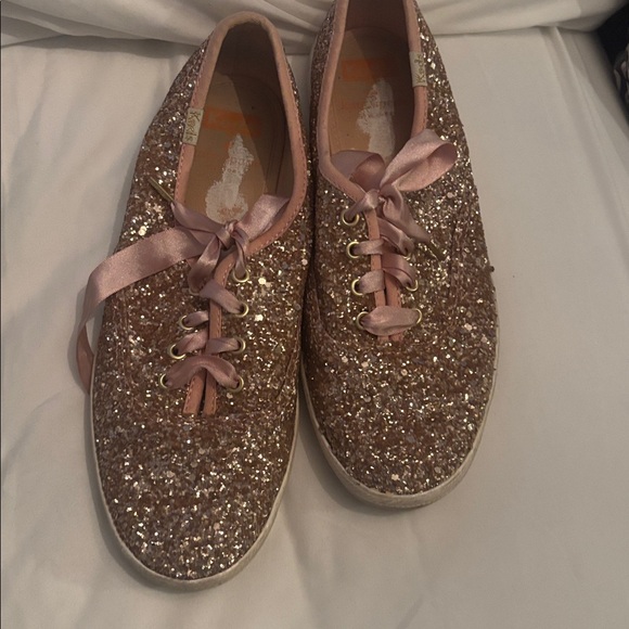 Sparkling Pink Glitter Sneakers - Picture 1 of 2